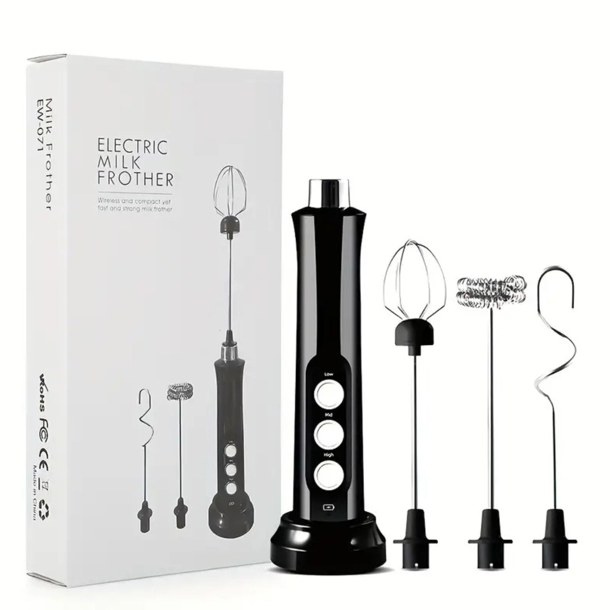 3-in-1 Rechargeable Electric Milk Frother